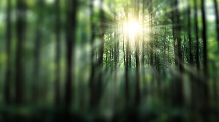 Sunlight Through Forest Trees