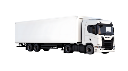 Delivery white van with space for text on blue background, panoramic banner. Ai Generated Images