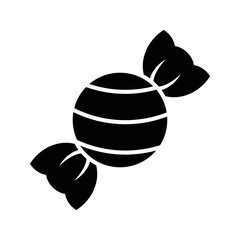 Candy black icon isolated on white background.