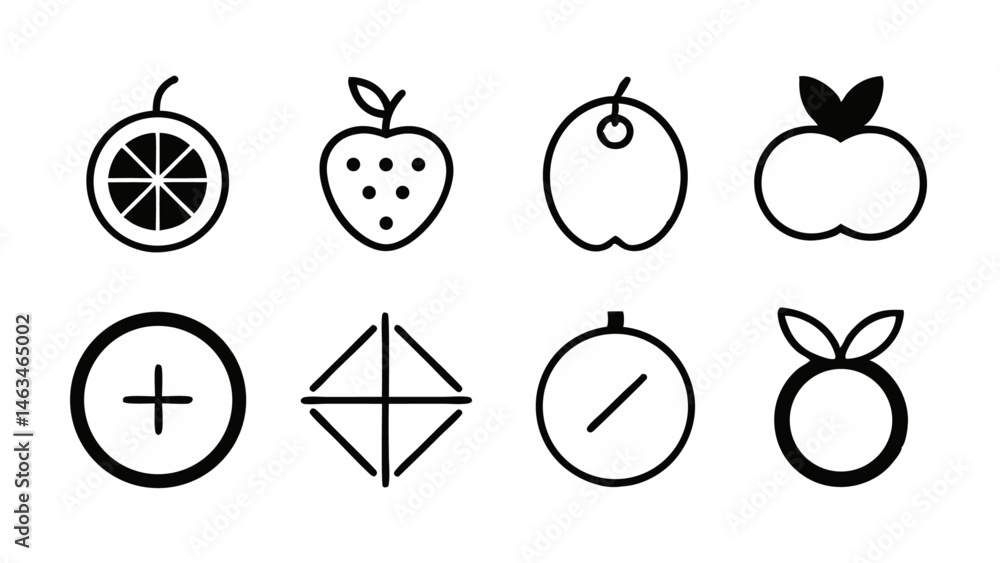 Poster collection of modern conceptual vector icons crafted in flat linear style designed to deliver clarit