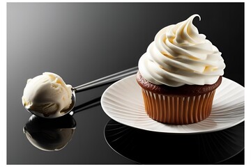 ice cream isolated on dark background