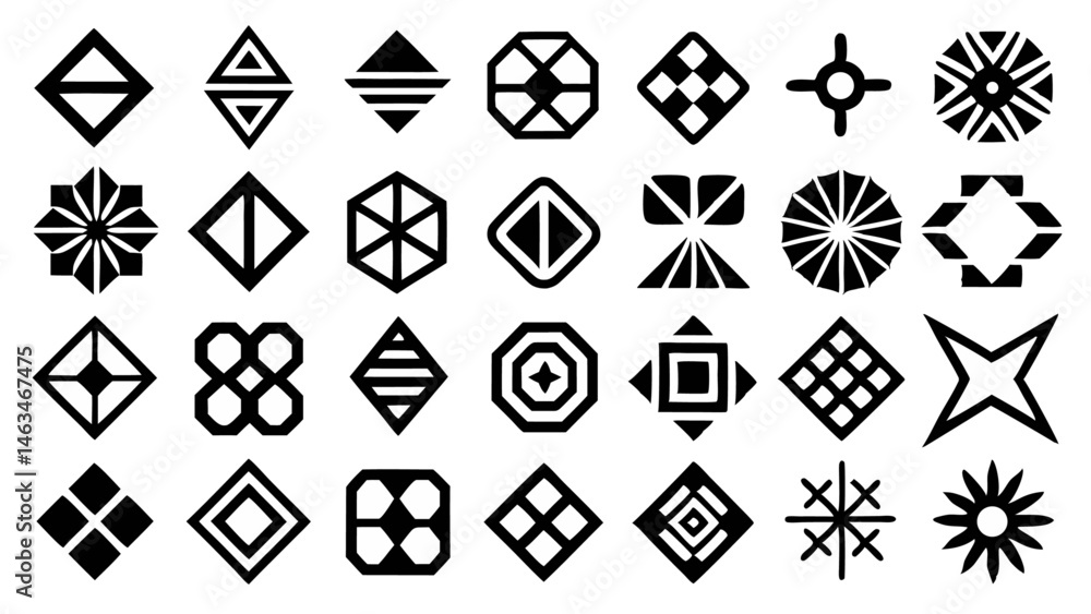 Poster elegant linear decorative geometric elements for modern design projects including posters branding i