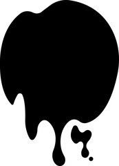 Dripping paint or ink icon in flat. Isolated on transparent background