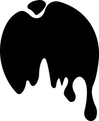 Dripping paint or ink icon in flat. Isolated on transparent background