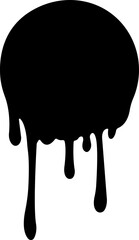 Dripping paint or ink icon in flat. Isolated on transparent background