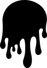 Dripping paint or ink icon in flat. Isolated on transparent background