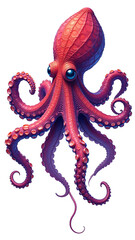 Fototapeta premium Detailed Squid Larva Clipart, isolated on a white background.