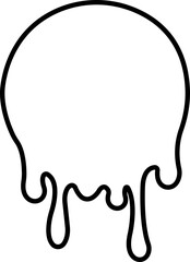 Dripping paint or ink icon in line. Isolated on transparent background