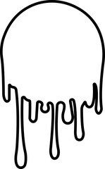 Dripping paint or ink icon in line. Isolated on transparent background