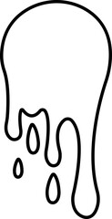 Dripping paint or ink icon in line. Isolated on transparent background