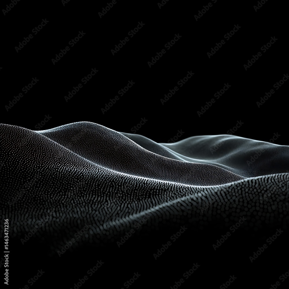 Poster abstract rendering depicts a textured digital landscape and flowing patterns
