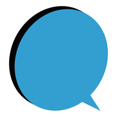 吹き出し　丸　アイソメトリック　水色