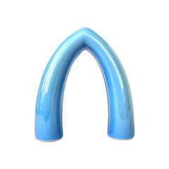 Abstract Blue Archway Modern 3D Render of a Glossy, Curved Structure