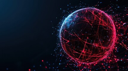 Obraz premium Glowing sphere network abstract digital connection visualization