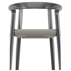 Minimalist Japanese Style Wooden Chair with Curved Backrest – Front View