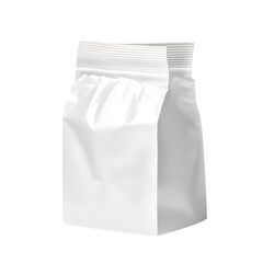 Foil plastic bag packaging with zipper and pile of seed for pet food or roasted coffee beans or tea, template isolated on a white background. Package mock-up. Ai Generated Images