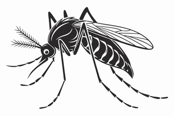 mosquito sihouette black vector