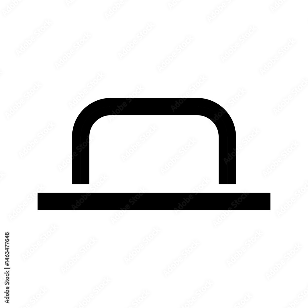 Poster minimalistic symbolic representation featuring an arch atop a horizontal line design