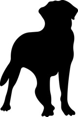 Dog icon in flat style. Pet, animal, tail, barking, purring, guard, isolated on transparent background