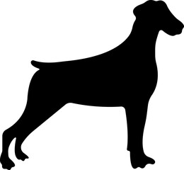 Dog icon in flat style. Pet, animal, tail, barking, purring, guard, isolated on transparent background