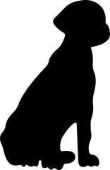 Dog icon in flat style. Pet, animal, tail, barking, purring, guard, isolated on transparent background