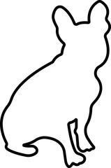 Dog icon in line style. Pet, animal, tail, barking, purring, guard, isolated on transparent background