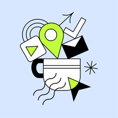 Coffee Cup Geometric Illustration 