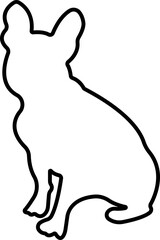 Dog icon in line style. Pet, animal, tail, barking, purring, guard, isolated on transparent background