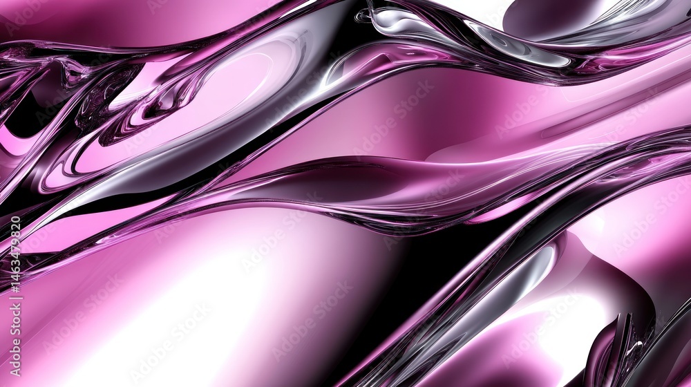 Poster flowing purple abstract background with glossy textures and dynamic shapes