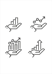 Data analysis thin line icons – Stock Illustration.