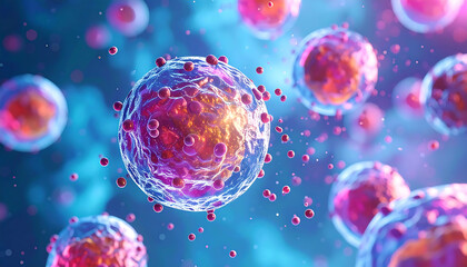 Naklejka premium Microscopic Cellular Biology: Stunning Image of Cell Structures