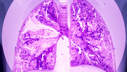 Microscopic Lung Tissue: Detailed Histological Image of Pulmonary Structure