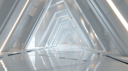 Abstract triangular hallway perspective