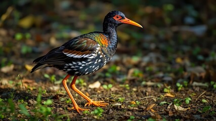 Slate-breasted Rail: Ground Portrait, Wildlife Focus