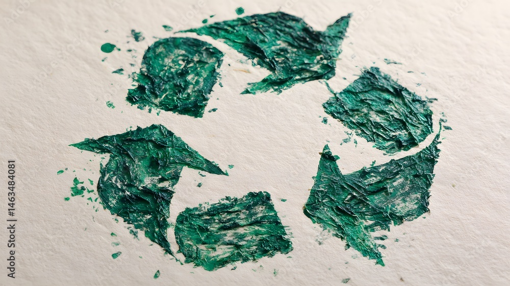 Poster against a clean background, an upward-pointing arrow in green symbolizes progress in the circular ec