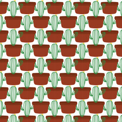 a cactus and pot pattern doodle design