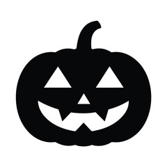 Halloween pumpkin with a scary carved face, isolated on white