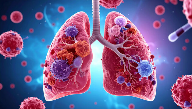 Lung Infection: Viral & Bacterial Pneumonia, Microscopic View