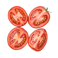 Family Cooking for Memorial Day with Tomato Slices and Kitchen Bonding