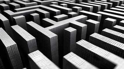 Monochromatic maze of vertical blocks