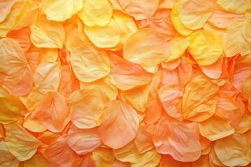 A close-up view of a  variety of orange and peach flower petals.