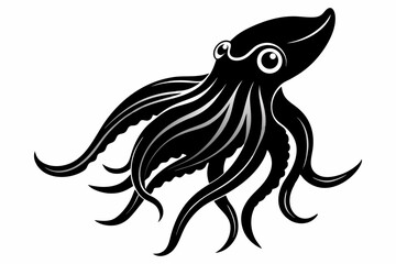 cuttlefish sihouette black vector