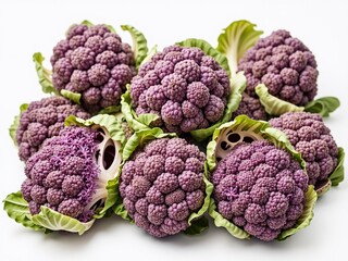 A Bountiful Display of Pristine Purple Cauliflowers
