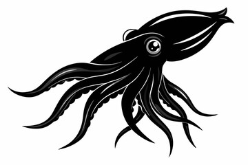 cuttlefish sihouette black vector