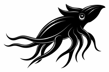 cuttlefish sihouette black vector