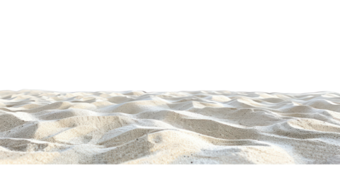 Beach white sand isolate on transparent background
