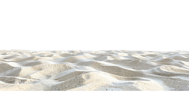 Beach white sand isolate on transparent background