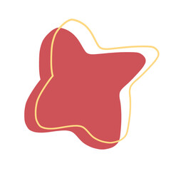 Random or irregular blob of pink color with yellow lines. Gravel, pastel, boder.