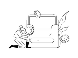 Online shopping e-commerce coupon concept flat vector concept operation hand drawn illustration
