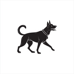 Stylized Dog Icon – Black Silhouette Pet Logo
